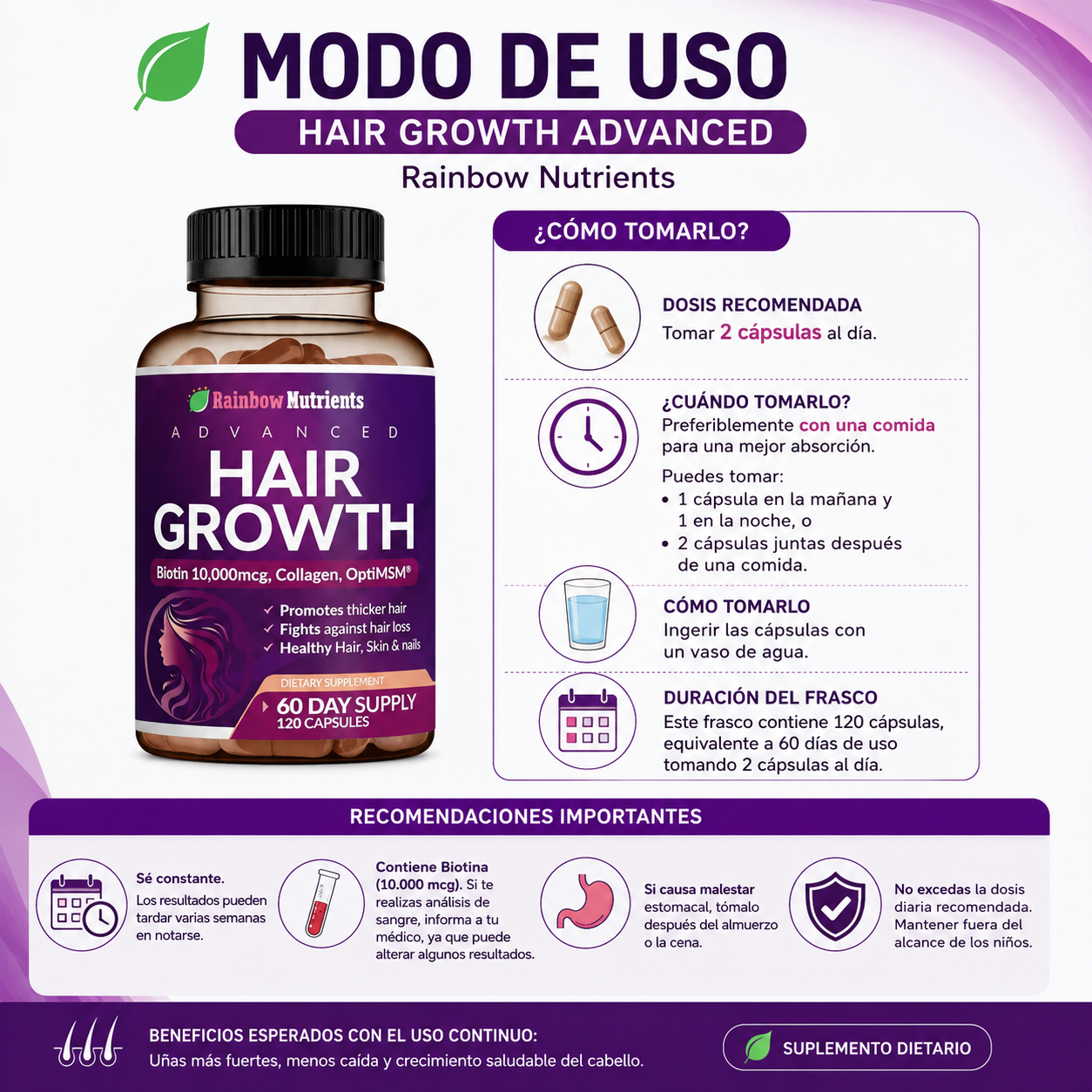 🔥40% OFF🌿TRATAMIENTO CRECIMIENTO TOTAL PARA 2 MESES✨ MÁS FUERZA Y CRECIMIENTO PARA TU CABELLO 💆‍♀️