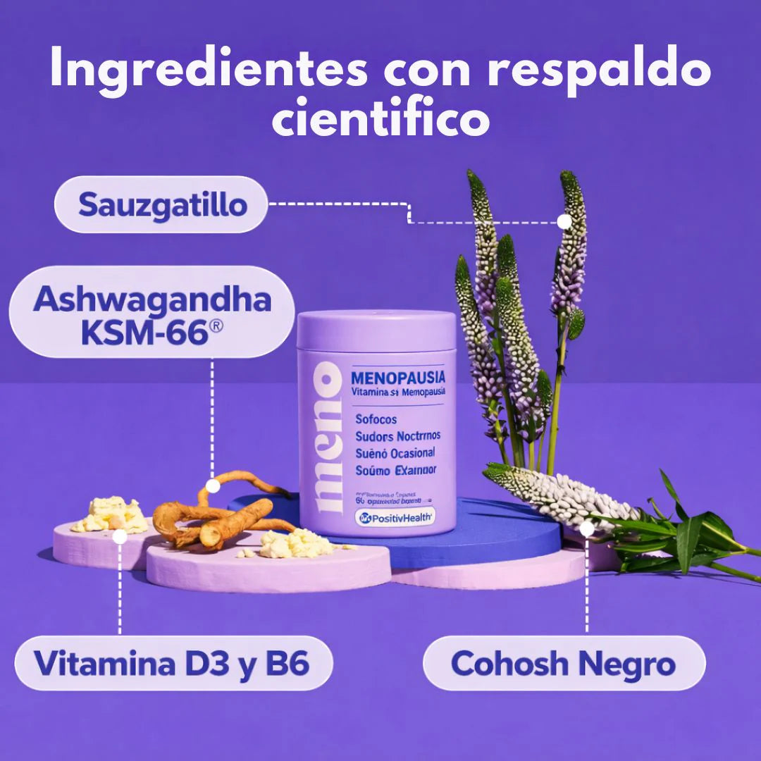 50% OFF-  MENO 🔥Controla Sofocos y Peso en la Menopausia