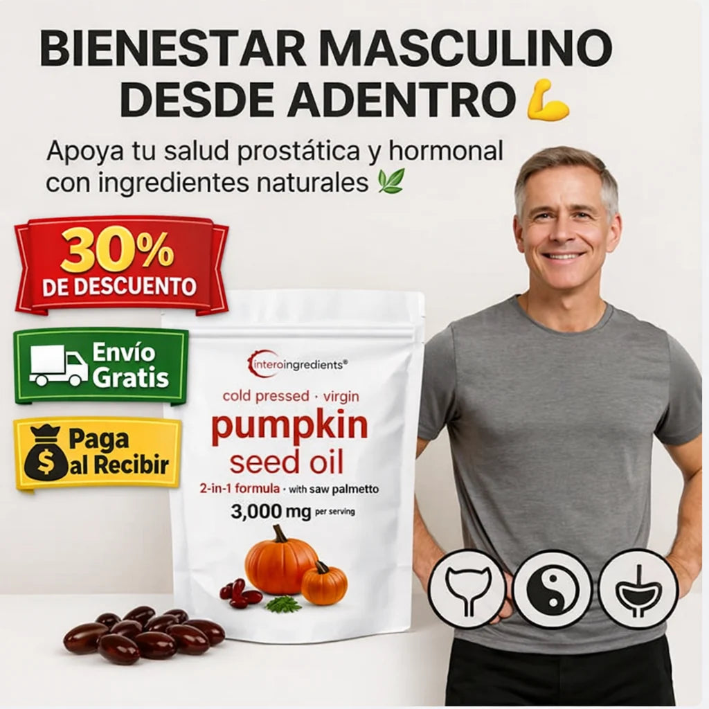 SB- 30%OFF- ACEITE DE SEMILLA DE CALABAZA- 120 Cápsulas