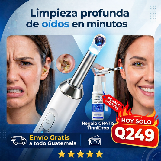 🚨HOY 40% OFF👂Limpiador de Oídos con Cámara HD + 🎁 Tinnidrop GRATIS
