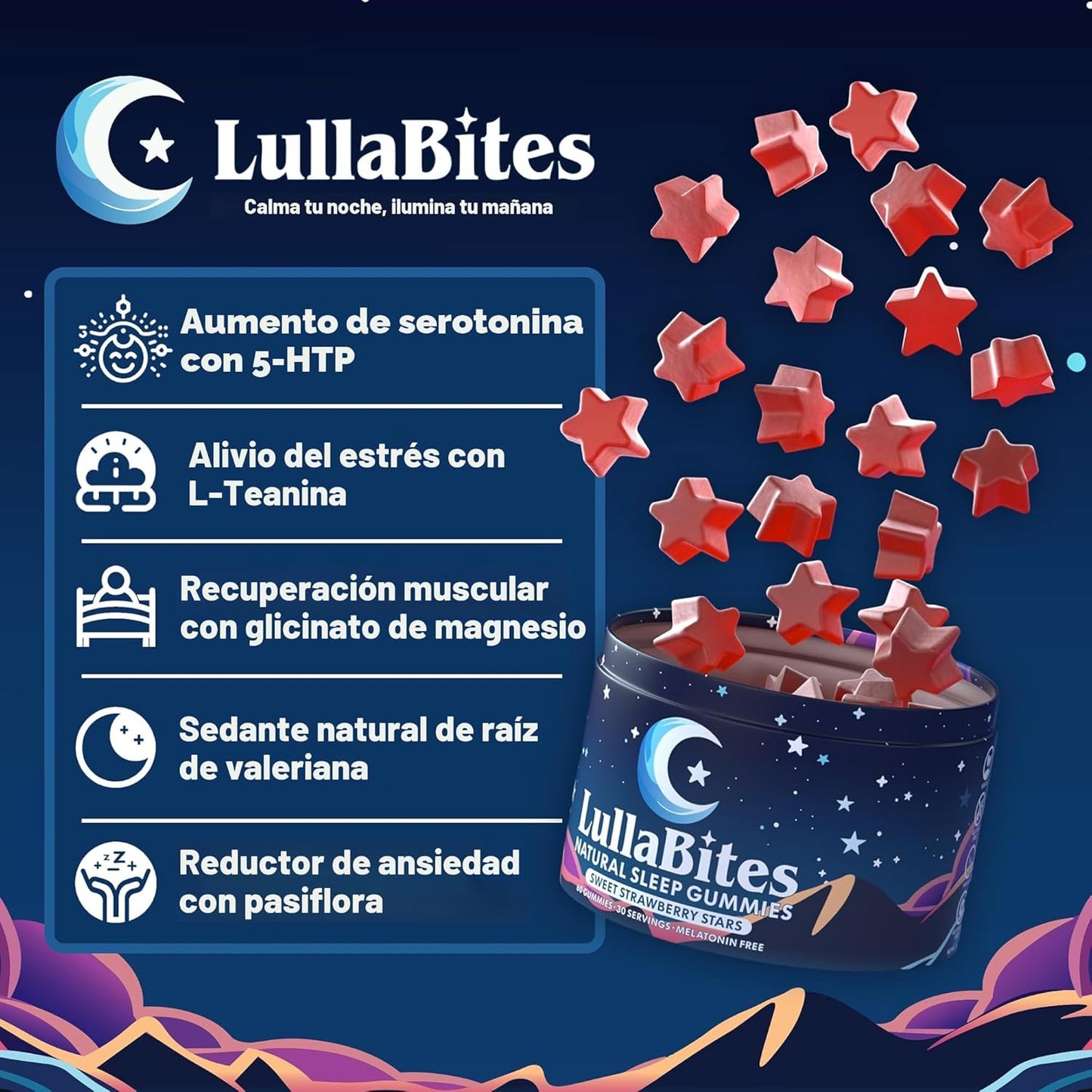 💥 ¡NO MÁS NOCHES SIN DORMIR! 🌙 Recupera Tu Descanso con LULLABITES 💜 – 30% OFF 😴