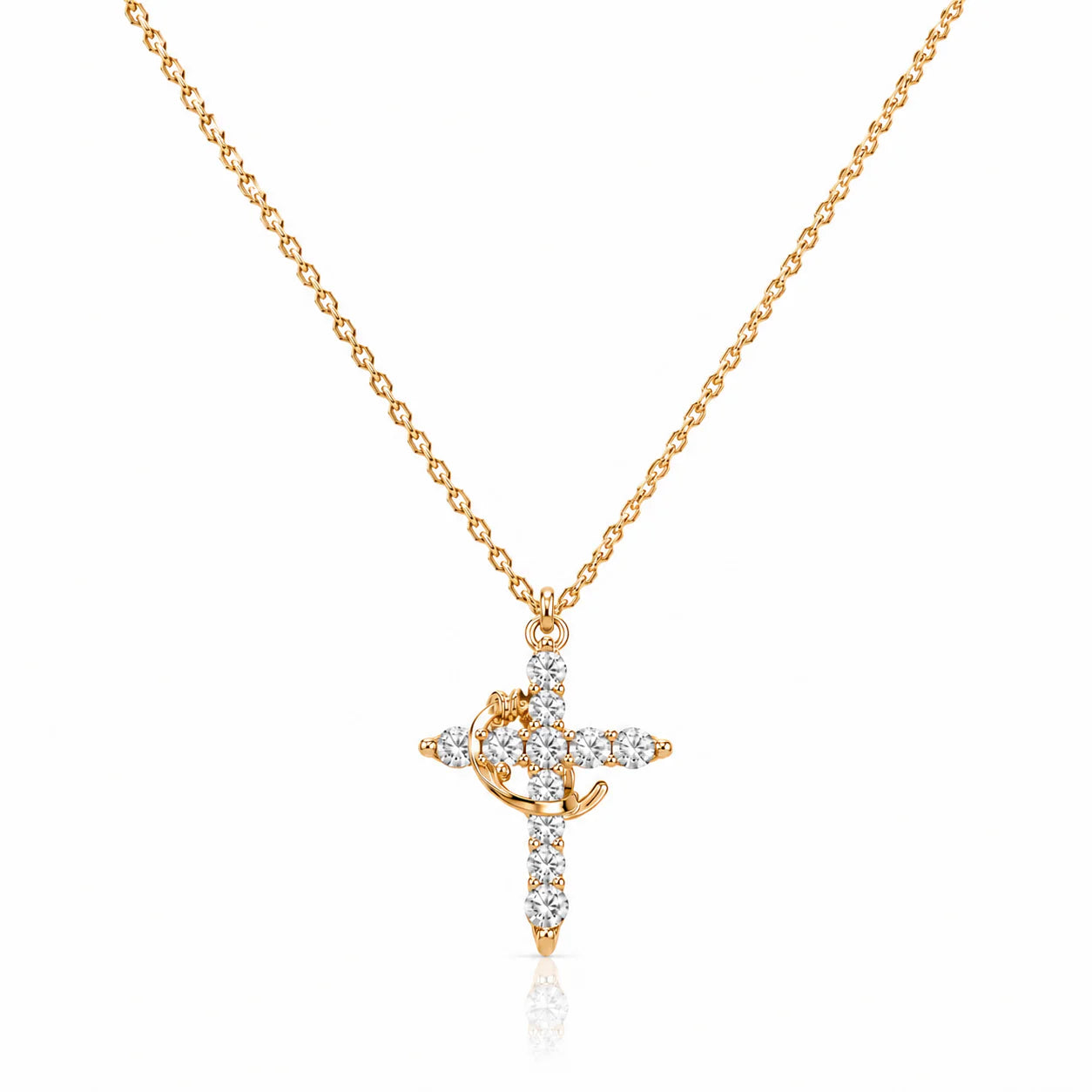 Collar Cruz & Corona – Fe, Protección y Elegancia
