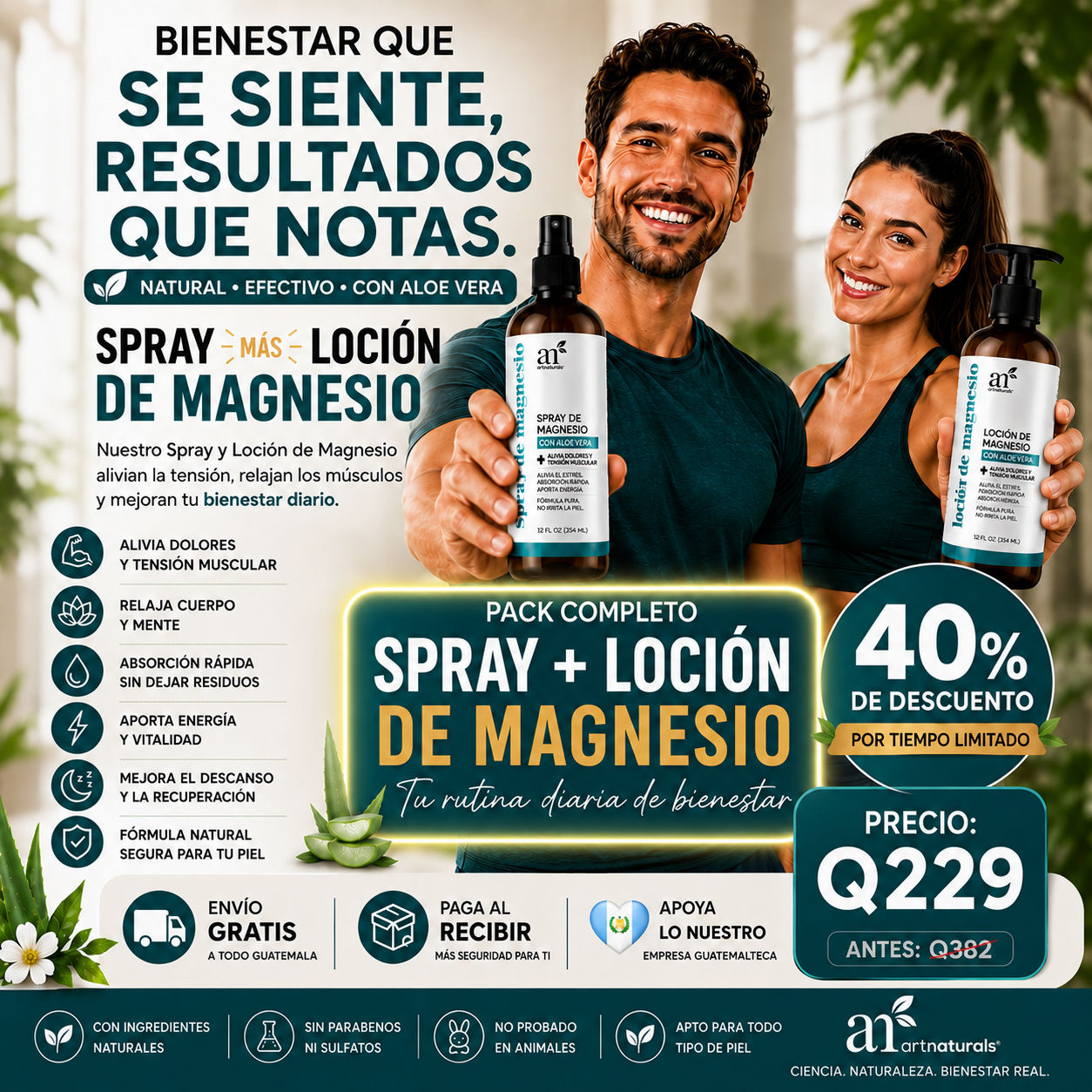 40% OFF✨ SPRAY Y LOCION DE MAGNESIO 💪 MENOS TENSIÓN, MÁS ENERGÍA Y BIENESTAR