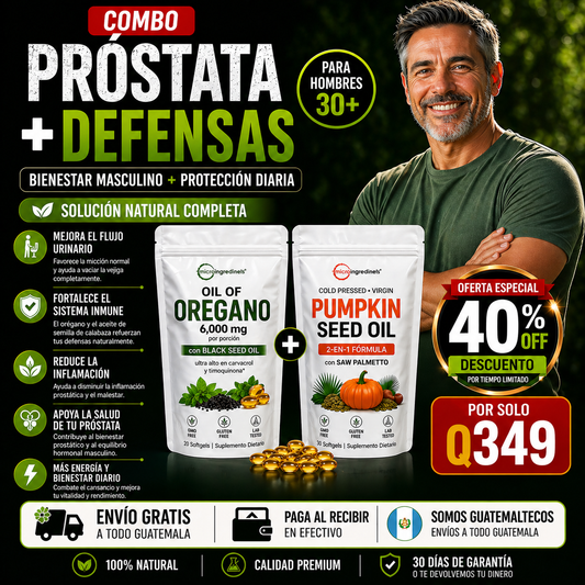 🛡️ COMBO PRÓSTATA + DEFENSAS 40% OFF | Apoya tu próstata + refuerza tu sistema inmune 💚