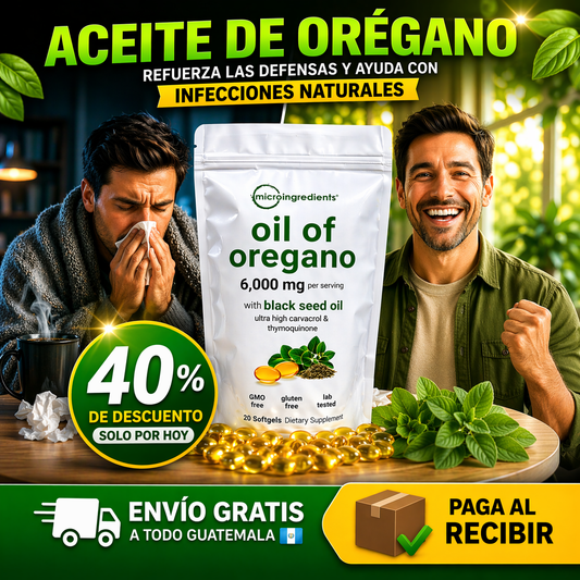 🚨 40% OFF OIL OF OREGANO  ¡Refuerza tus defensas HOY! 🤧 30 Capsulas